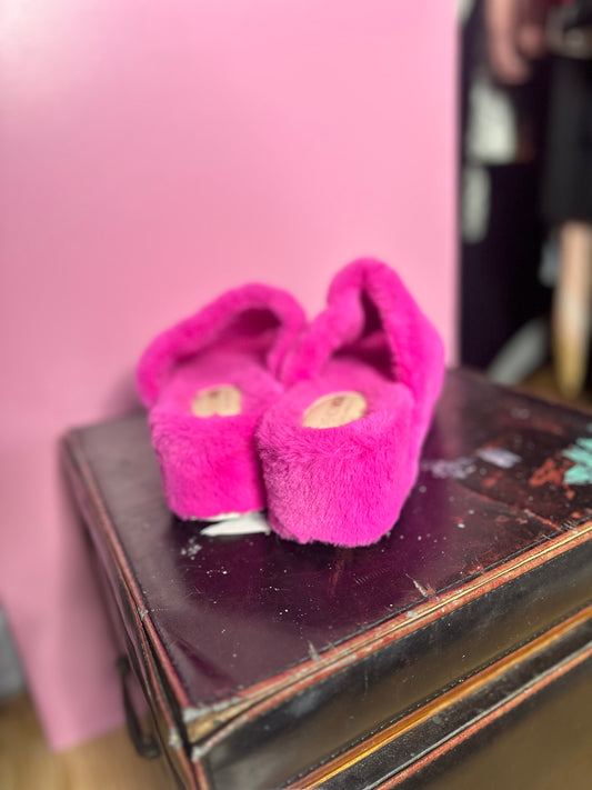 Pink Fuzzy Slides
