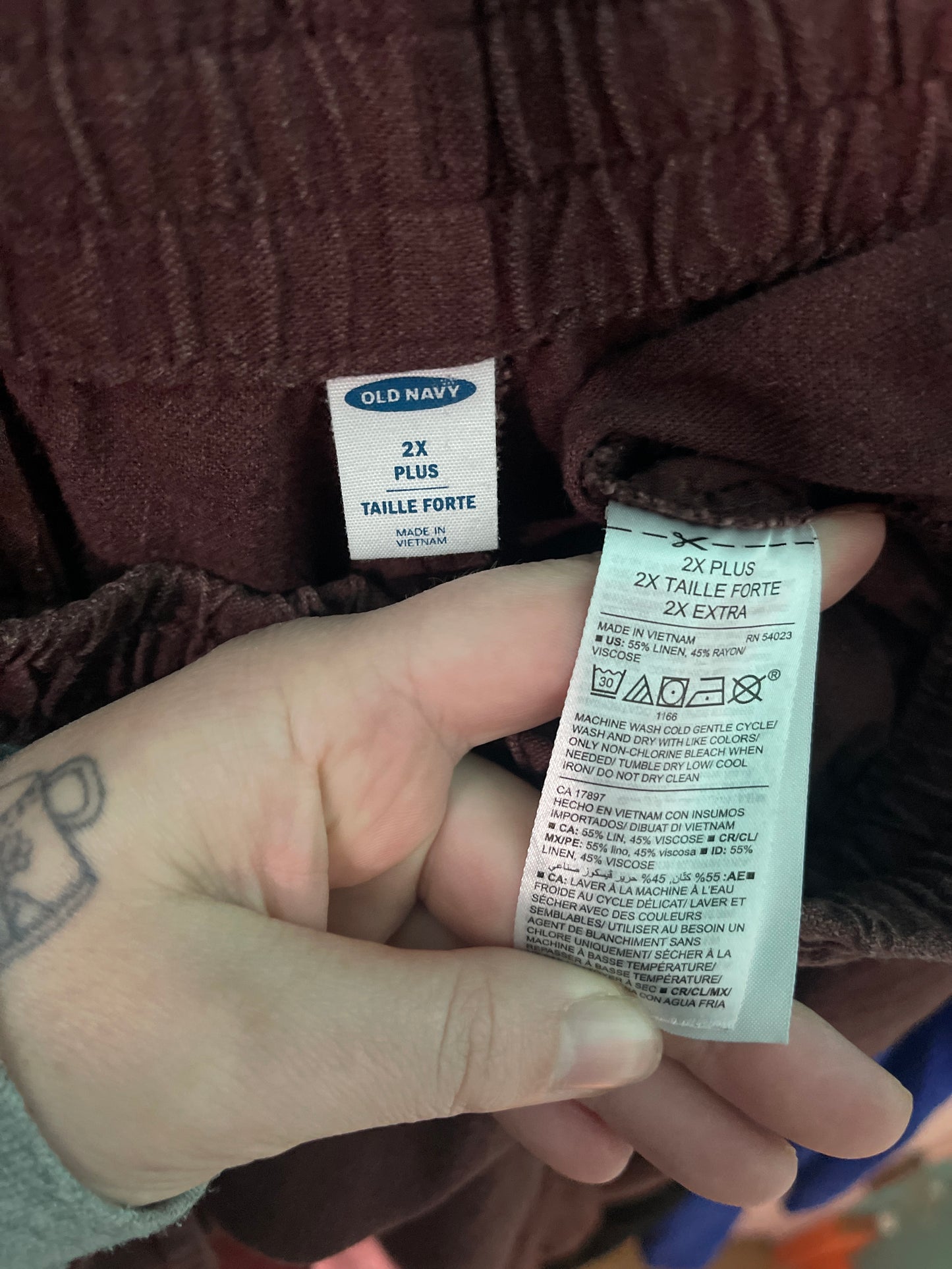 Burgundy Linen Pants