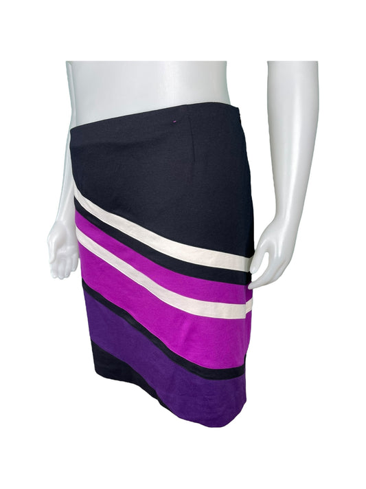 Black, Pink, Purple & White Pencil Skirt