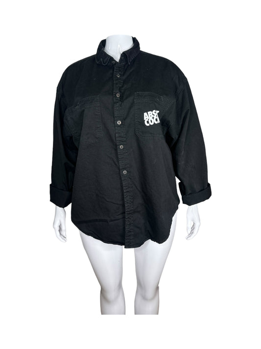 Black Absolut Cocktail Graphic Button Up