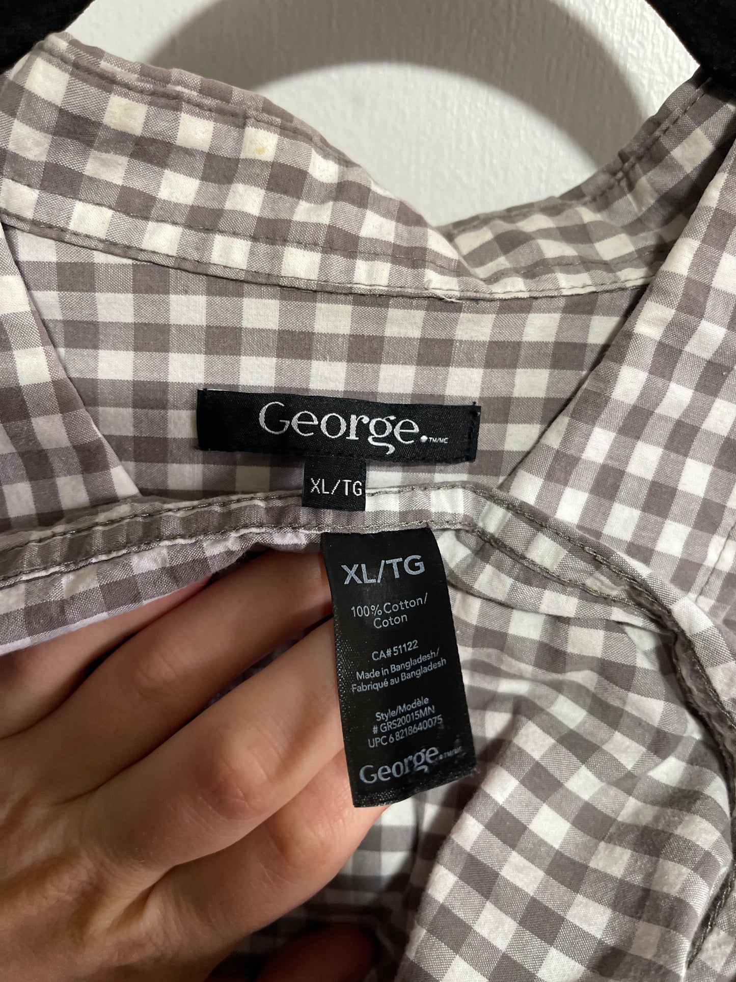 Grey Plaid Buttonup Top