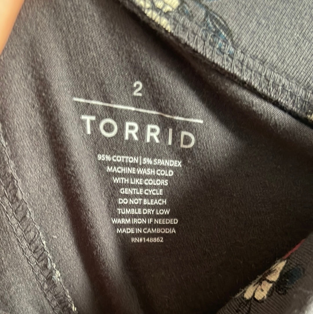 Grey w/ Burgundy White and Pink Floral Patterned Leggings (2)