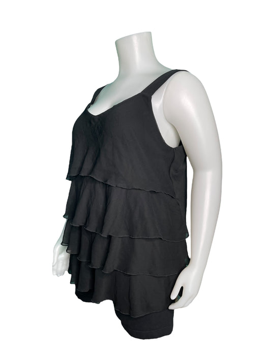 Black Ruffles Sleeveless Blouse