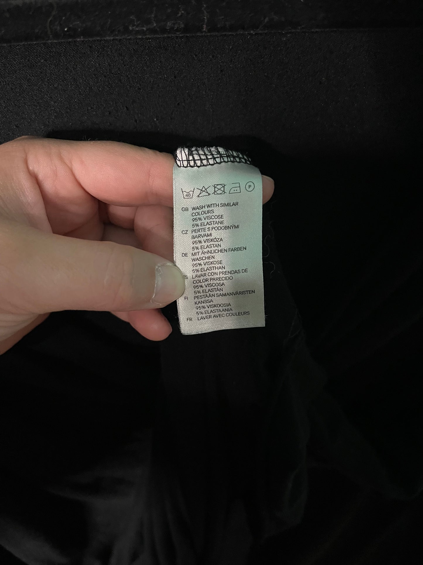 Black Crowl Neck 3/4 Sleeve Shirt