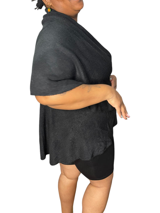 Black Vest Shawl Cardigan