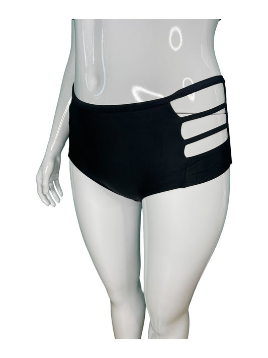 Black Swim Bottoms w/ cut out detail on the sides (L)