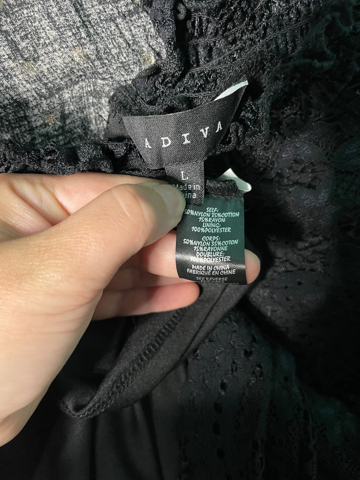 Black Lace Long Sleeved Mock Neck Blouse