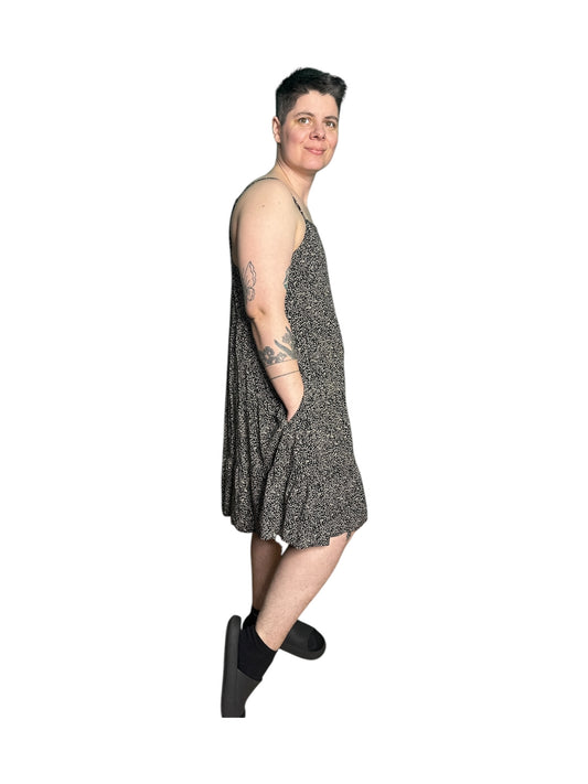 Black & Cream Spaghetti Strap Sundress