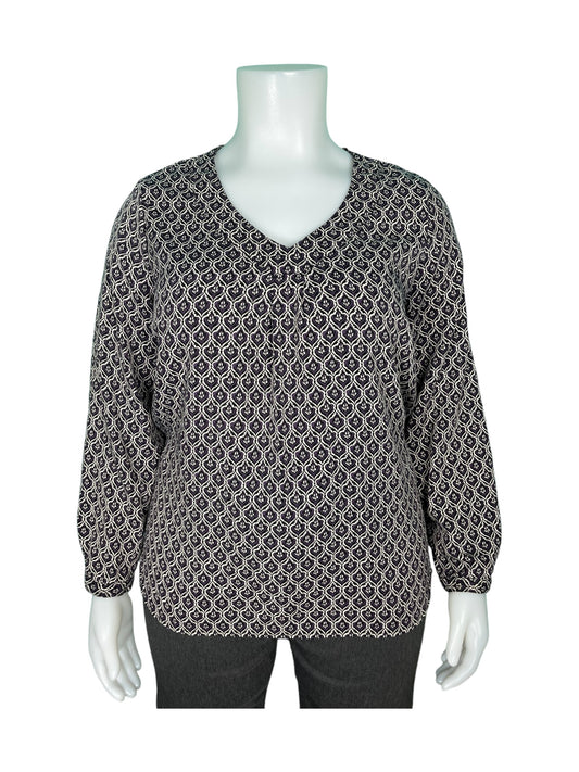 Purple Pattern Long Sleeve Blouse