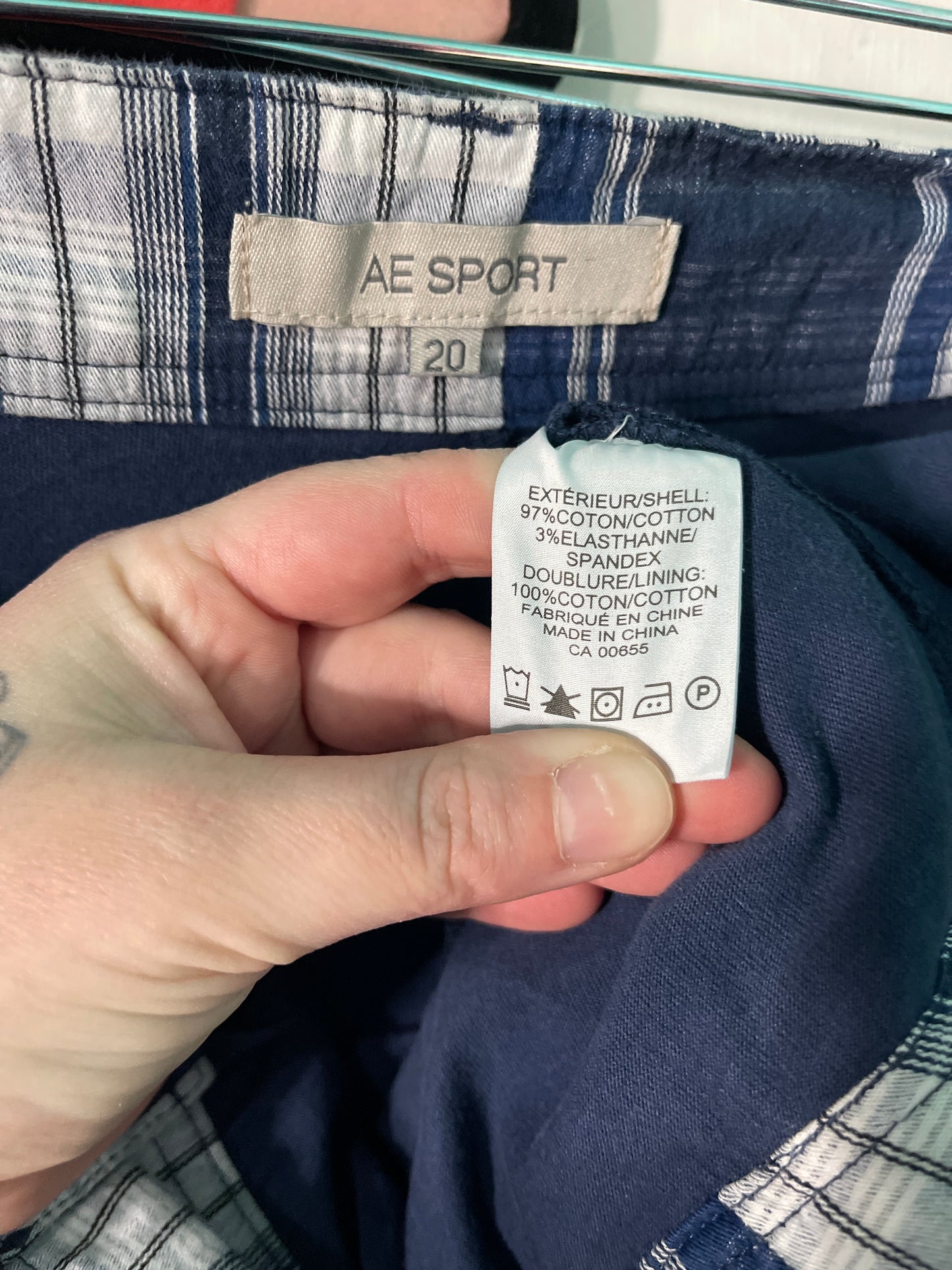 Navy & White Plaid Mini Skort