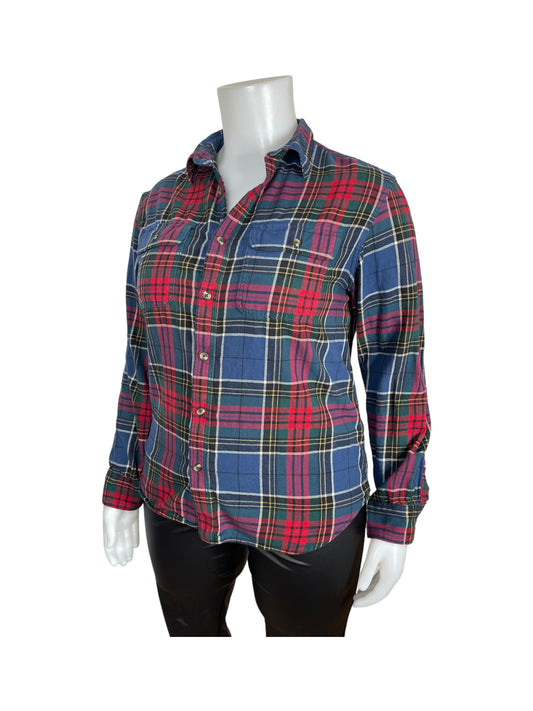Green, Blue Red Plaid Button Up
