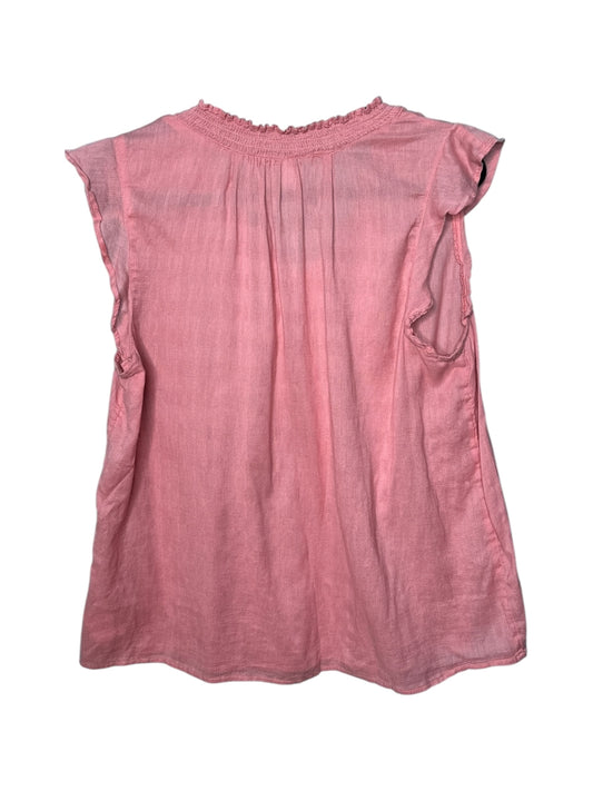 Coral Cap-Sleeved Shirt