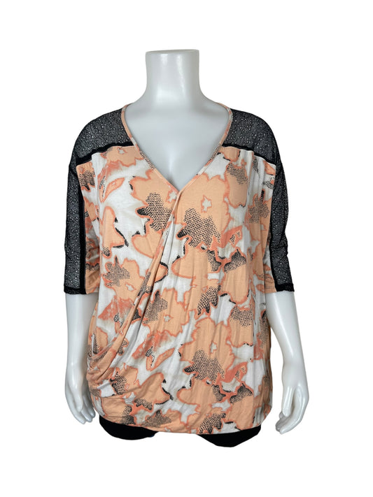 Peach with Lace Shoulder Detail