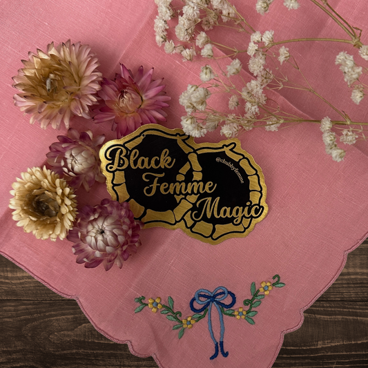 Black Femme Magic Brushed Gold Sticker