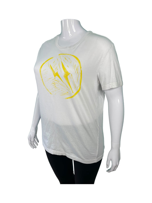 White Short Sleeved Lightning Graphic T-Shirt