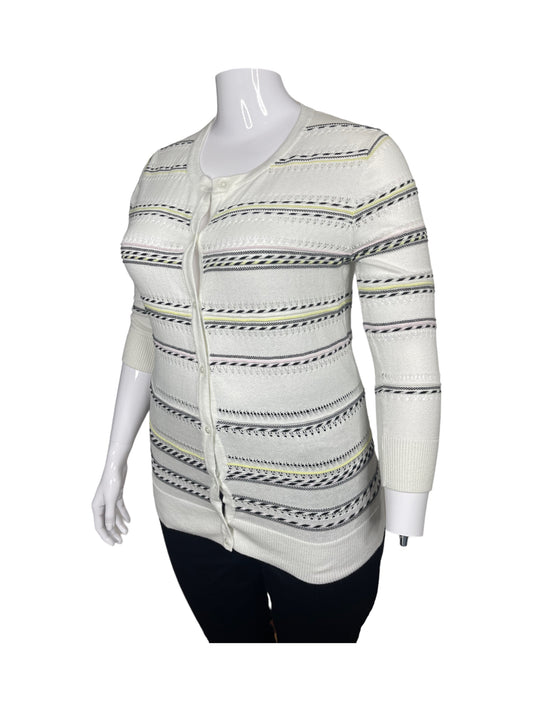 White Striped Cardigan