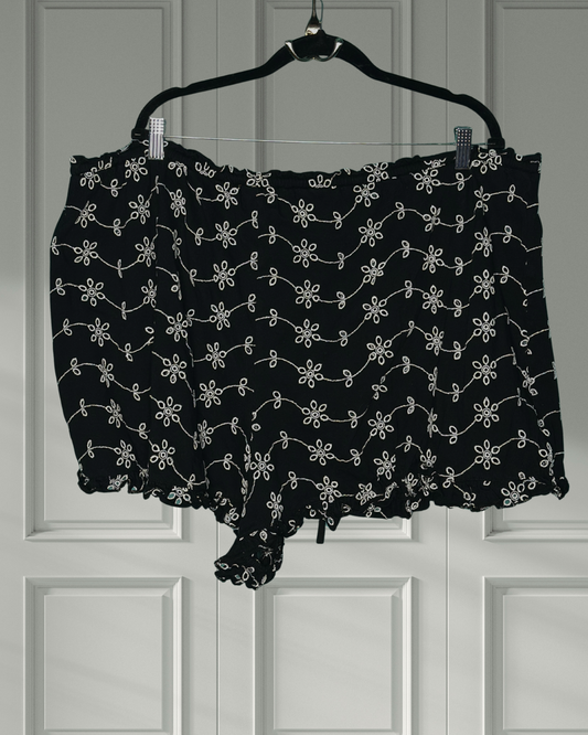 Black & White Flower Shorts