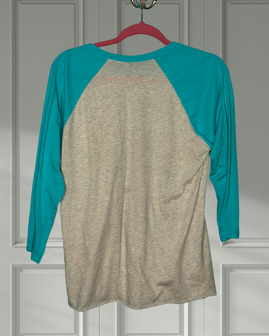 Light Blue and Grey “The opposite of straight A’s is Gay Bees” 3/4 Sleeve Shirt