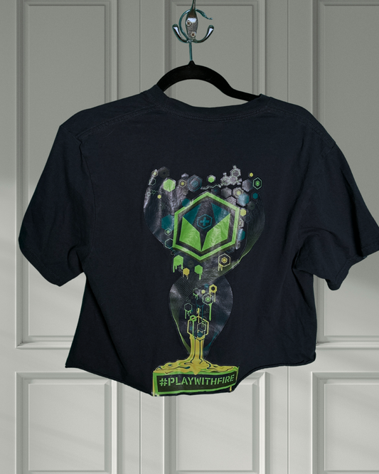 Black Short Sleeved Crop Top