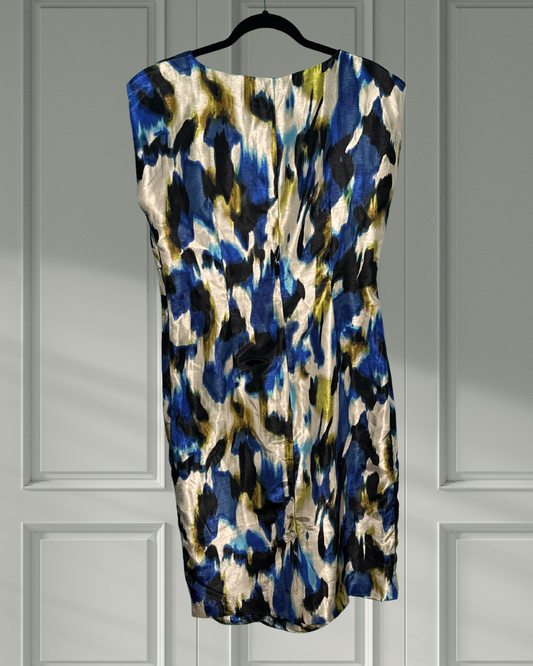 Black, Blue, Green and White Sleeveless Dress