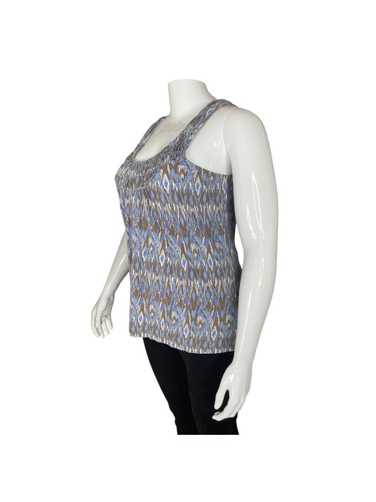 Blue & Brown Patterned Tank