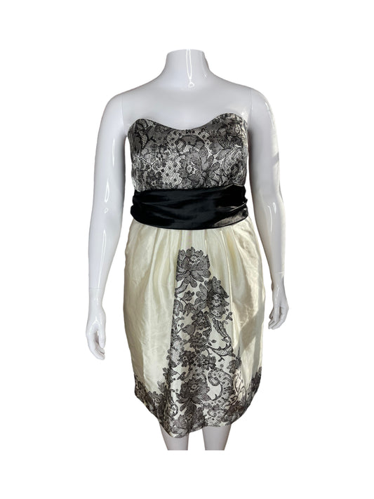 Floral Black Lace on Pearl Dress