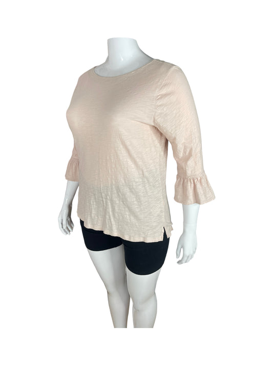 Light Pink 3/4 Bell Sleeve Shirt