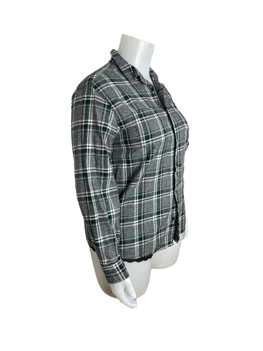 Black & Green Plaid Button-up
