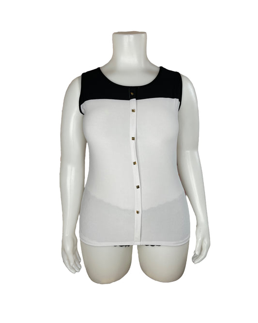 Sleeveless B&W Shirt