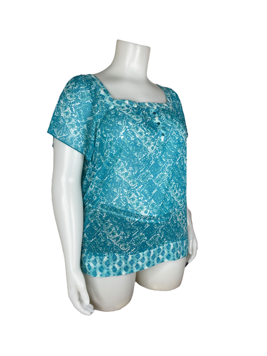 "Reitmans" Teal Sheer Top (22)