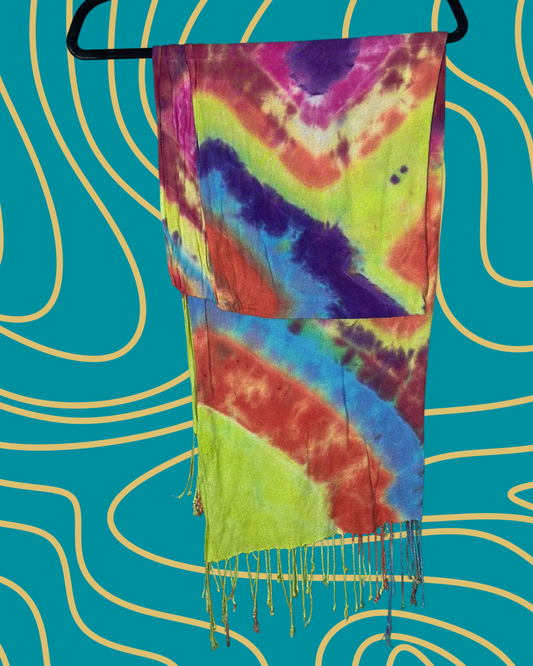 Multi-Coloured Tye Dye Scarf