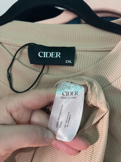 Tan Long Sleeved Ribbed Top