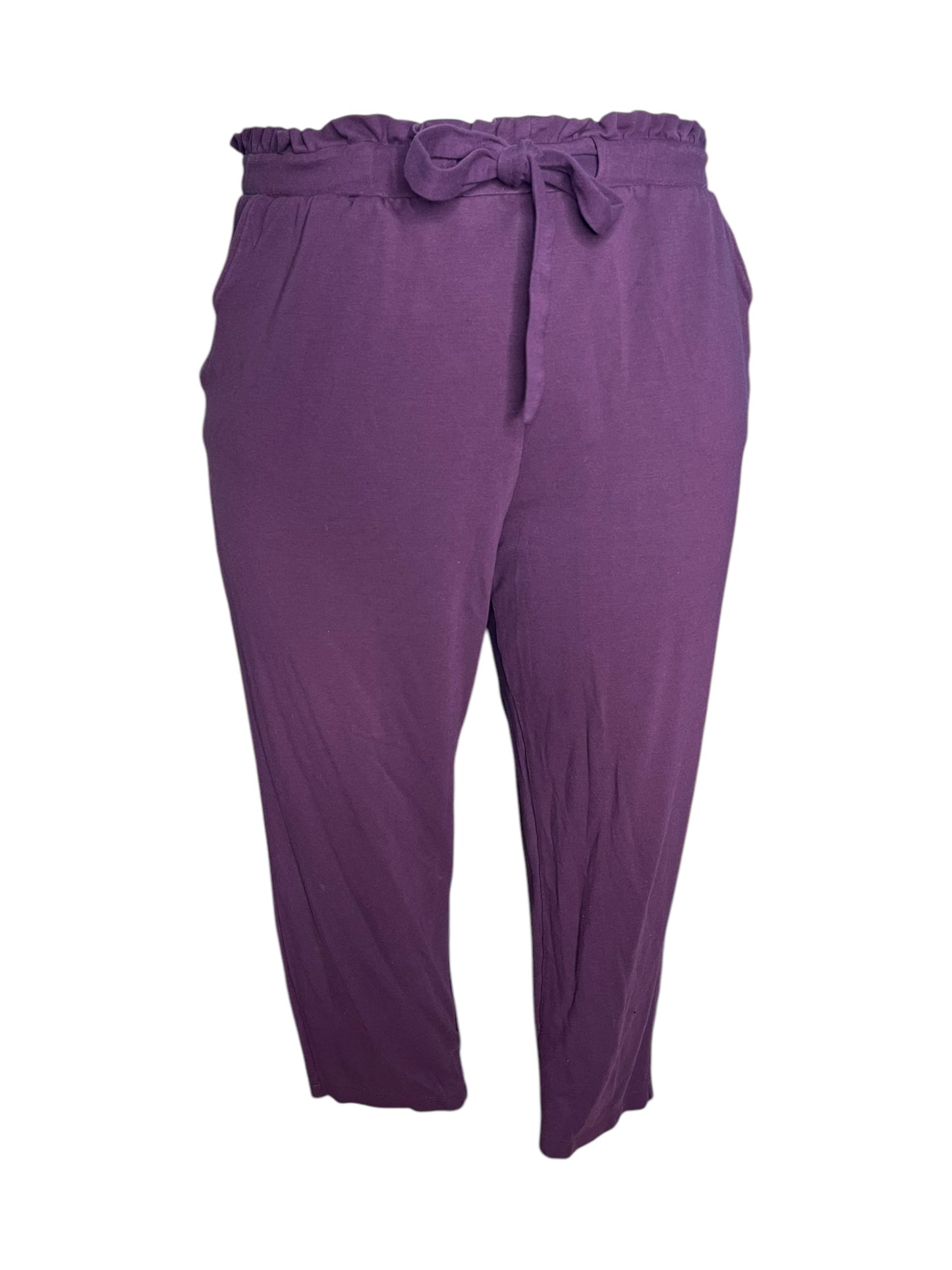 Purple Paperbag Waist Pants