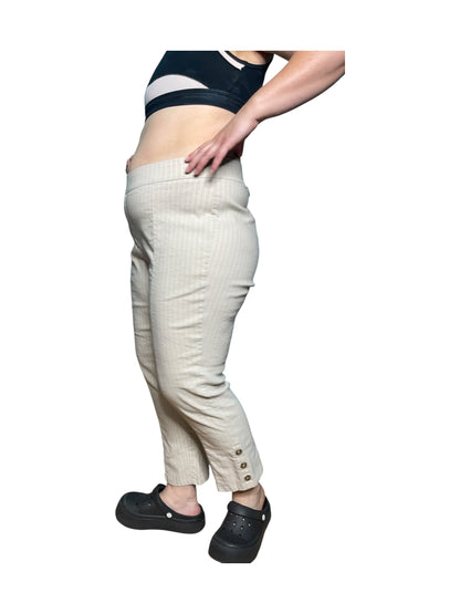 Cream Vertical Striped Pants
