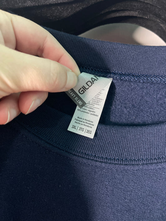 Navy with Purple FATTY Embroidered Crewneck Sweatshirt