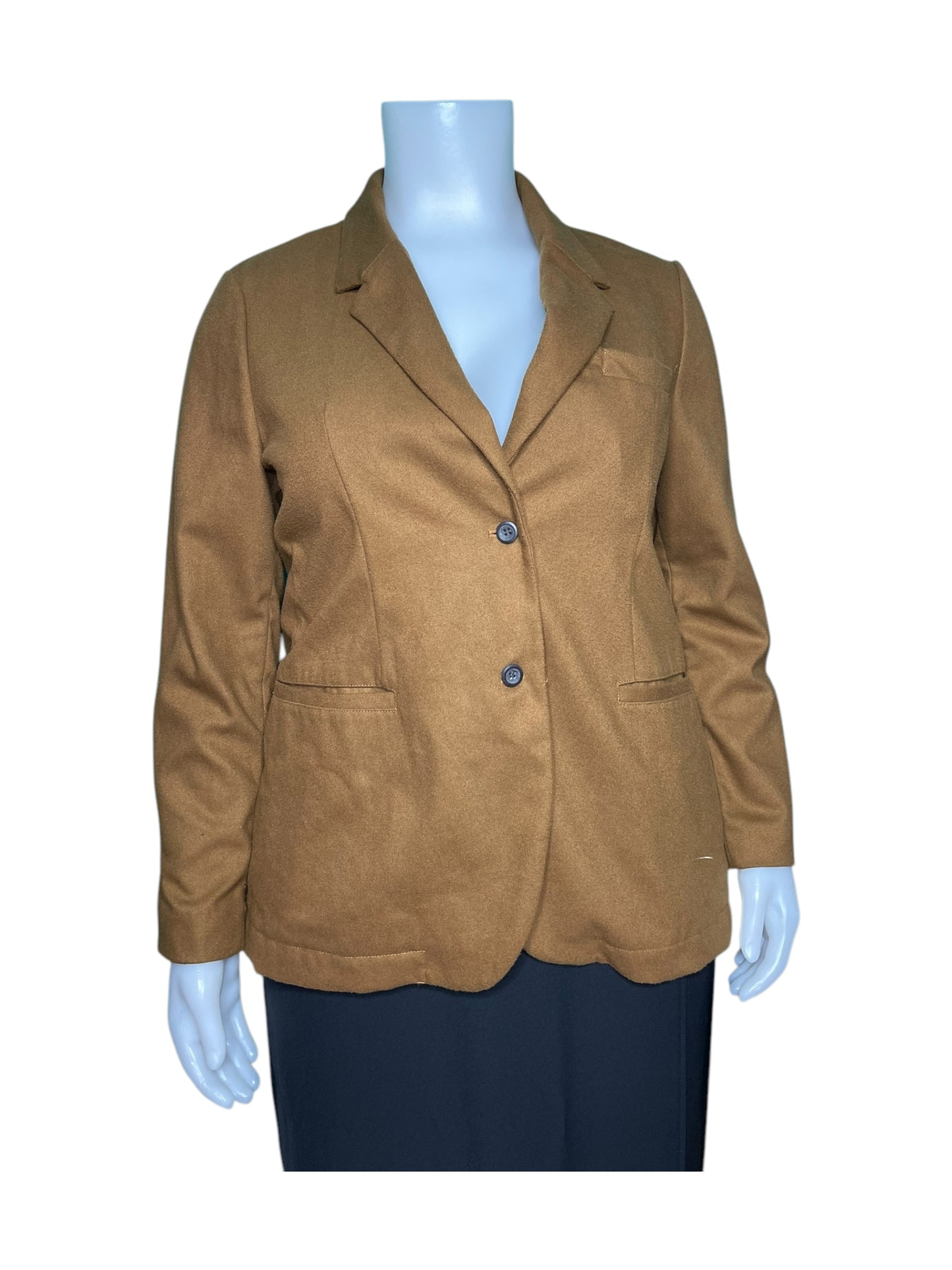 Tan 2 Button Long Sleeved Blazer