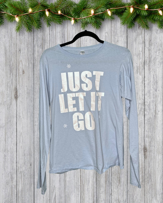Baby Blue "Just Let Go" Graphic PJ Top