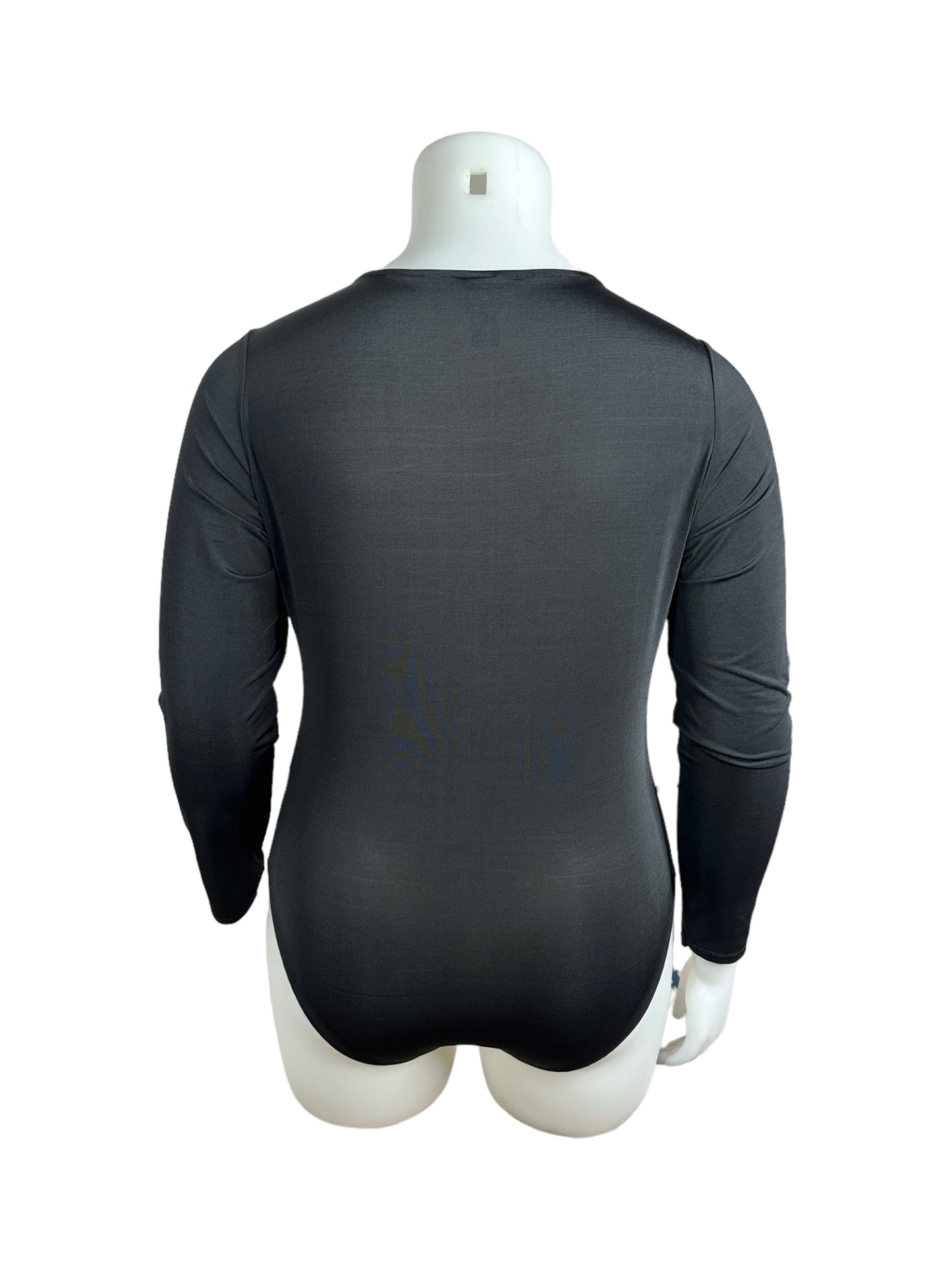 “H&M” Long Sleeve V-neck Black Bodysuit (XL)