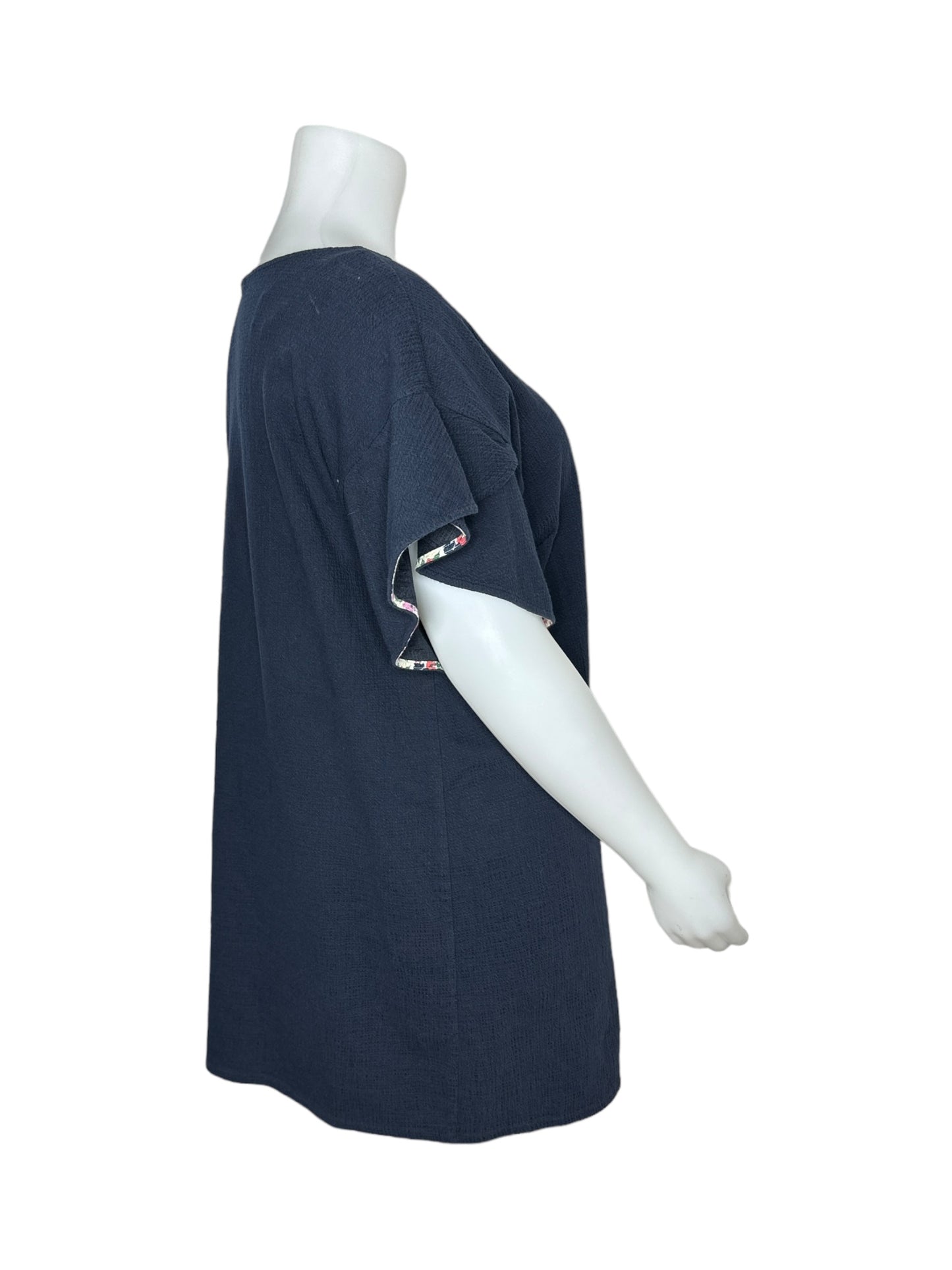 “Artisan NY” Navy Blue Dress w/ Flaired Sleeves (3X)