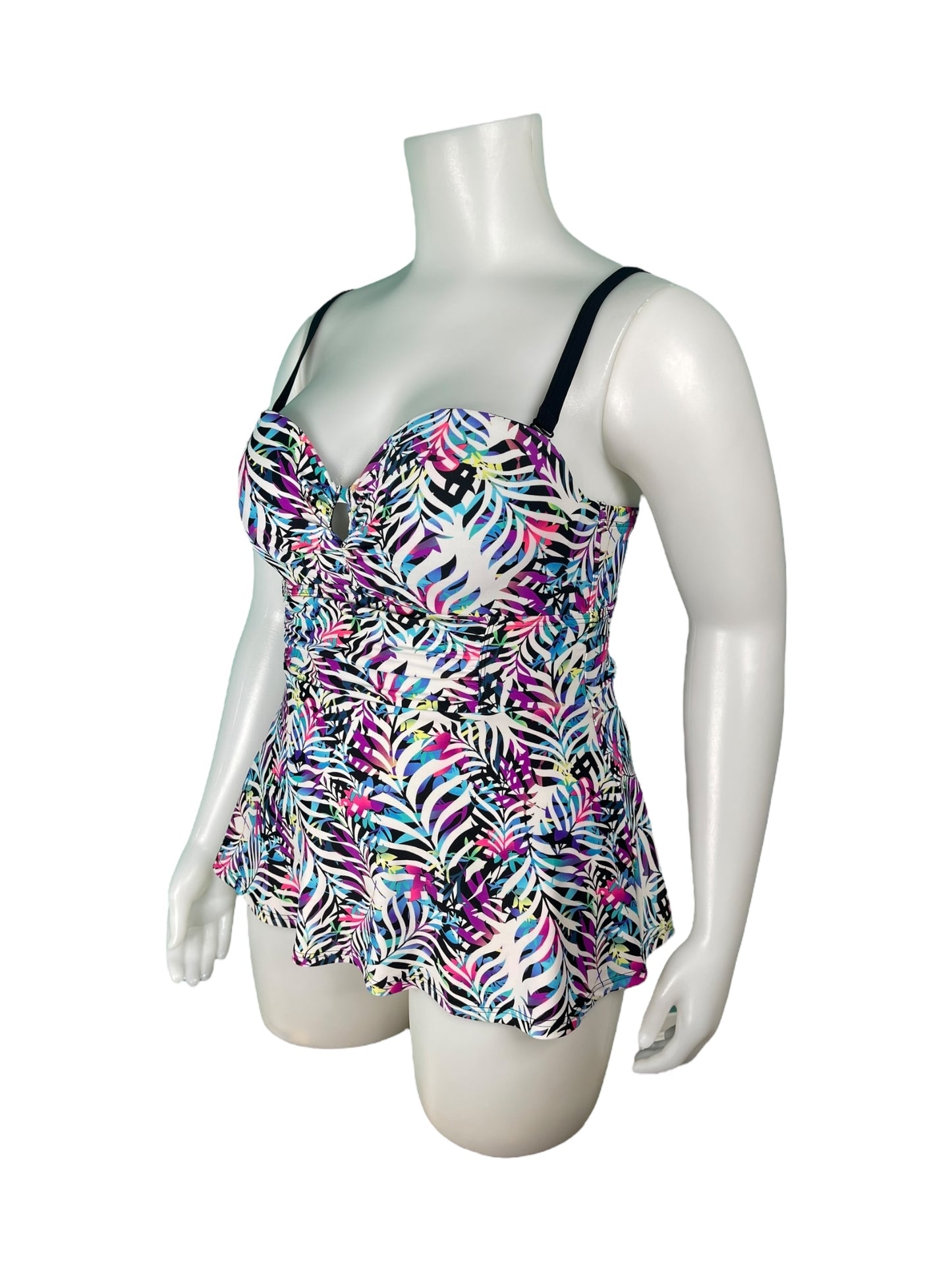 Colourful Tropical Patterned Swimwear Top