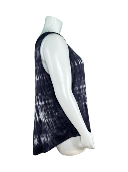 Navy Blue Tie Dye Sleeveless Shirt (XXL)