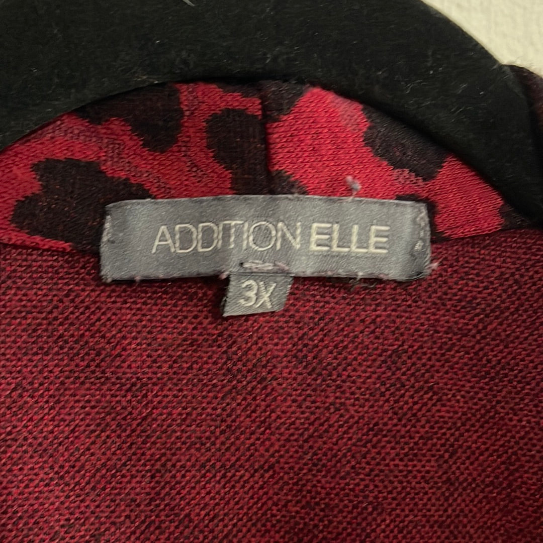 “Addition Elle” Red Leopard Print Crop Jacket (3X)