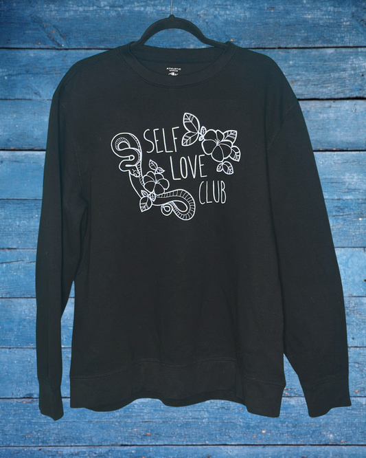 Black "Self Love Club" Crewneck Sweatshirt