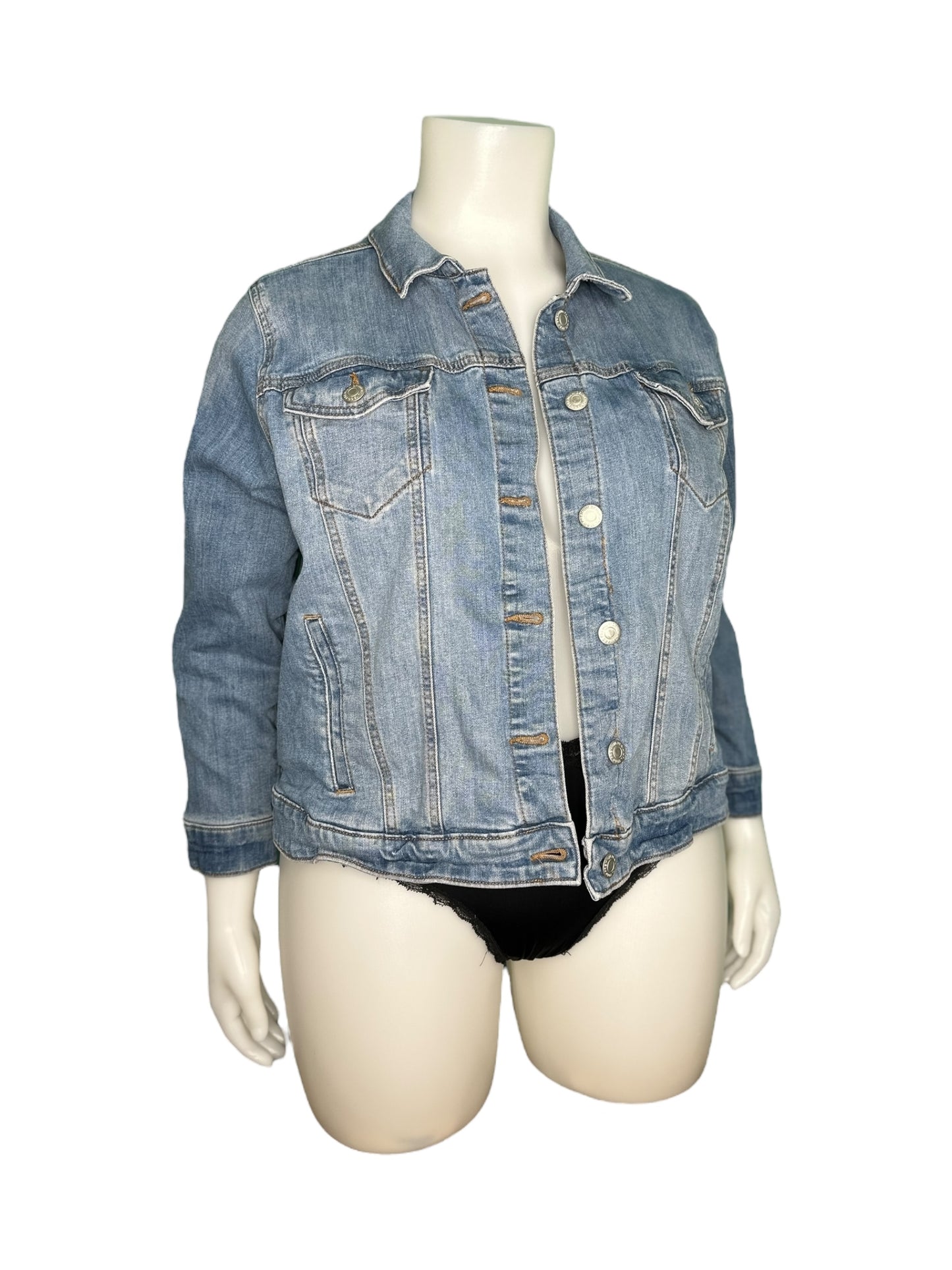 Blue Long Sleeved Denim Jean Jacket (2X)