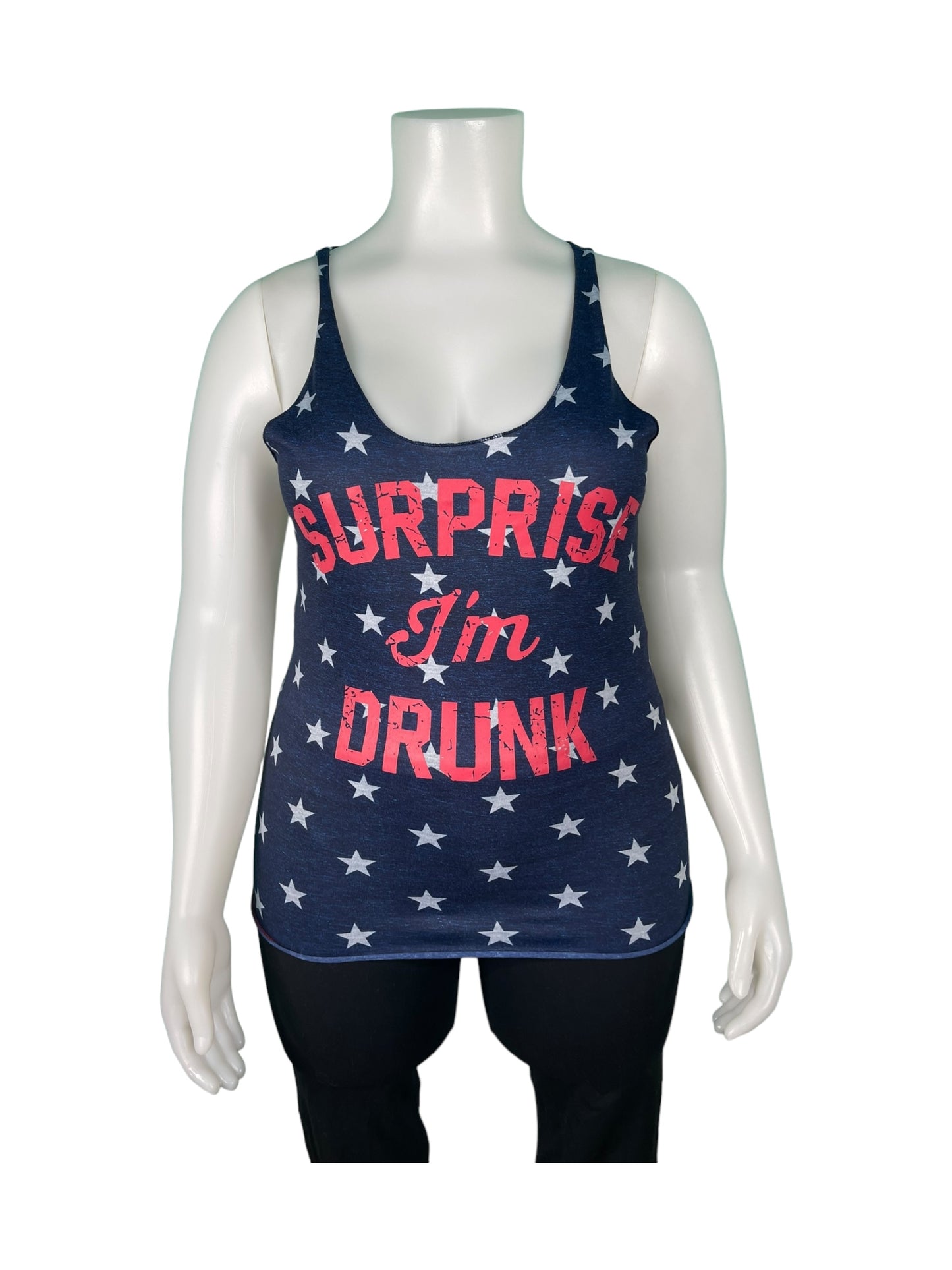 Blue w/ White Stars and Red Graphic Tank Top