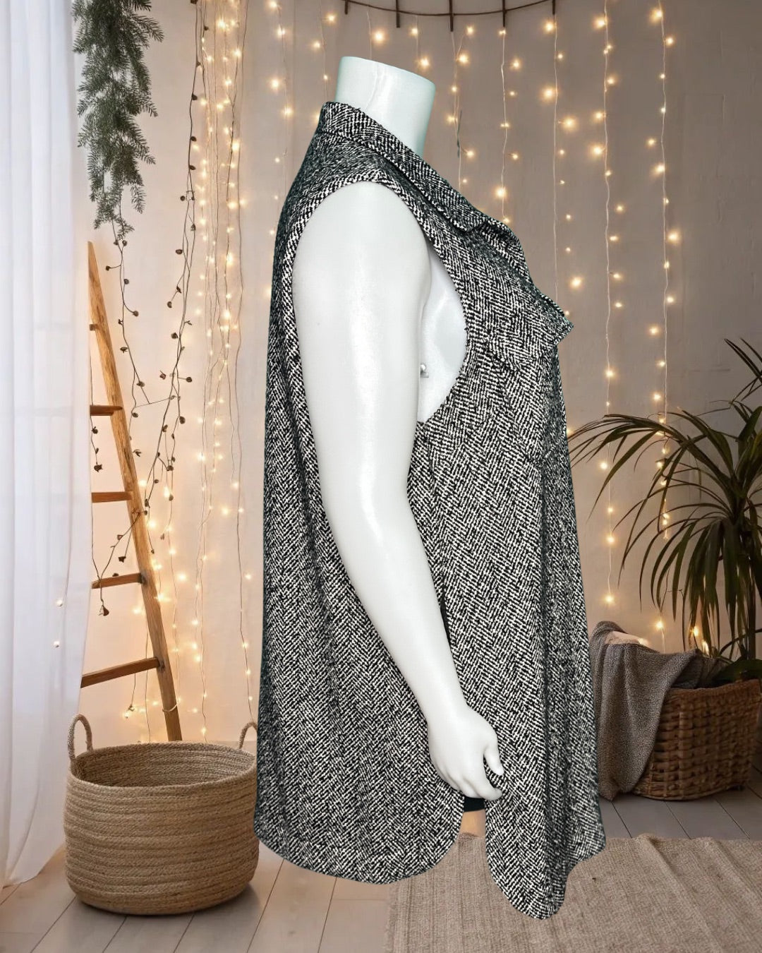 Black & White Vest Jacket Dress