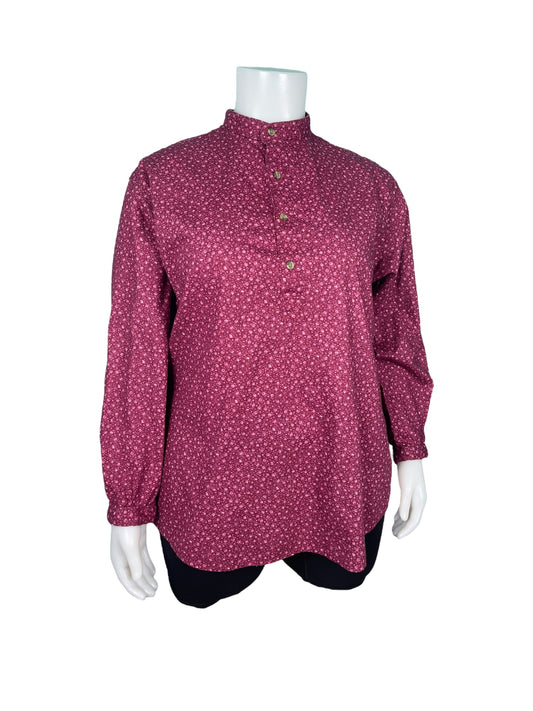 Burganudy Collarless Dress Shirt (XL)