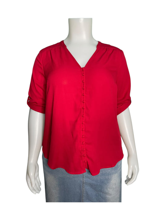 Red Short Sleeved Blouse