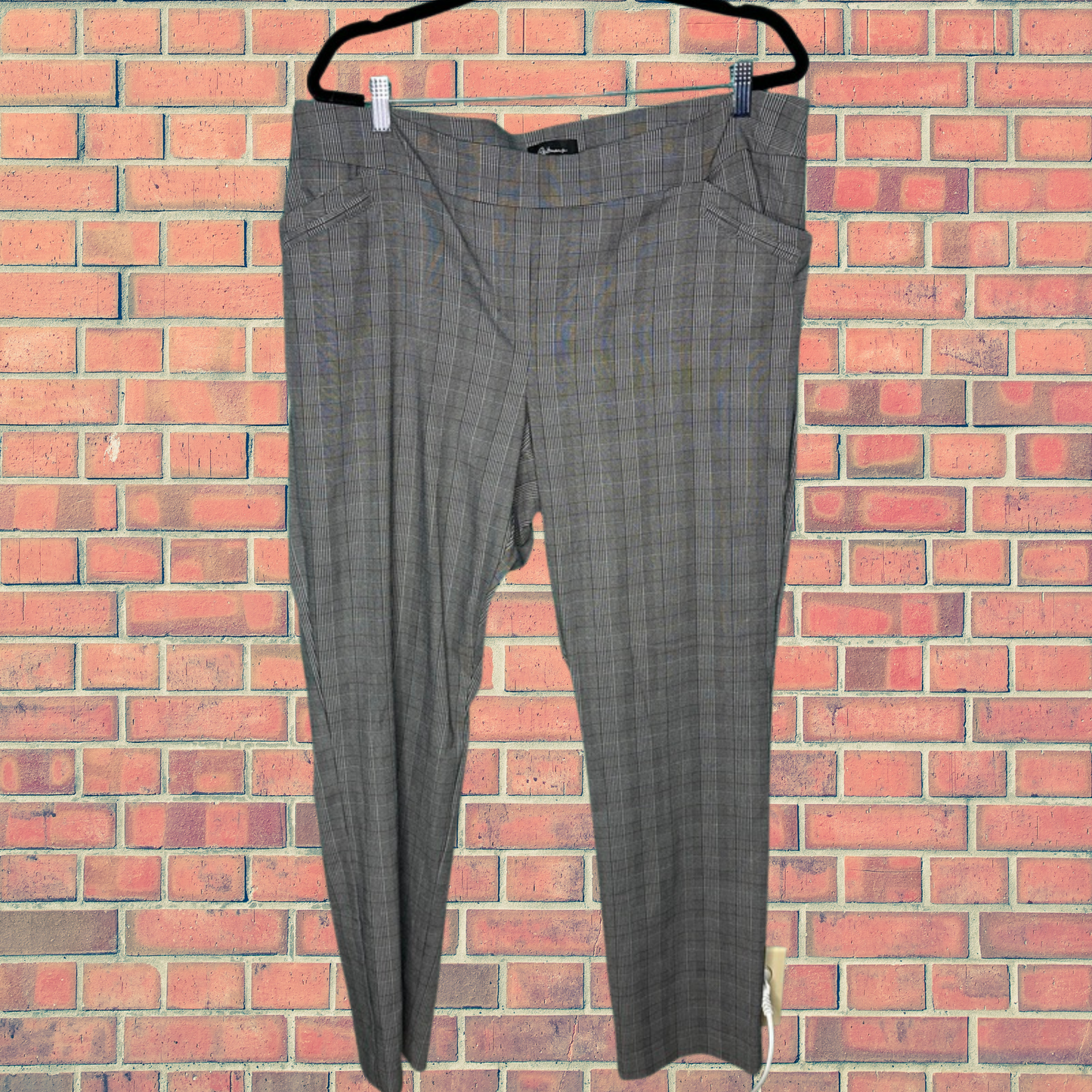 Grey Plaid Smart Trousers