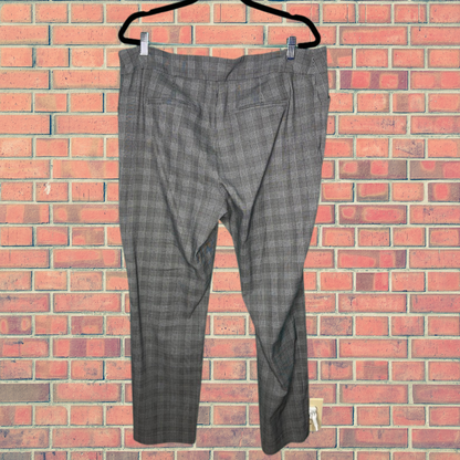 Grey Plaid Smart Trousers